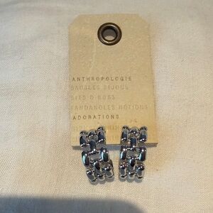 Anthropologie Silver Geometric Earrings
